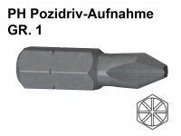 Bit - PH Pozidriv-Aufnahme GR. 1