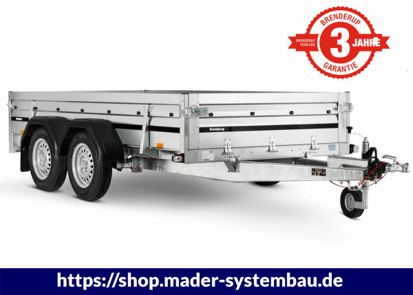 Tieflader Brenderup 2300STB2500 Stahl 2500kg 302x153x40cm gebremst
