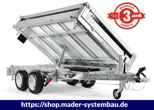 3-Seiten Kipper Brenderup TT5325ATB2700 Alu 2700kg 325x180x35cm Elektrohydraulisch