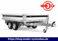 3-Seiten Kipper Brenderup TT5325ATB2700 Alu 2700kg 325x180x35cm Elektrohydraulisch