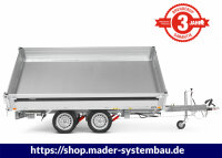 3-Seiten Kipper Brenderup TT5325ATB2700 Alu 2700kg 325x180x35cm Elektrohydraulisch