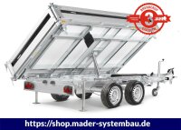 3-Seiten Kipper Brenderup TT5325ATB2700 Alu 2700kg 325x180x35cm Elektrohydraulisch