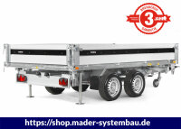 3-Seiten Kipper Brenderup TT5325ATB2700 Alu 2700kg 325x180x35cm Elektrohydraulisch