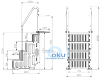OKU Pooltreppe 4-stufig aus Kunststoff