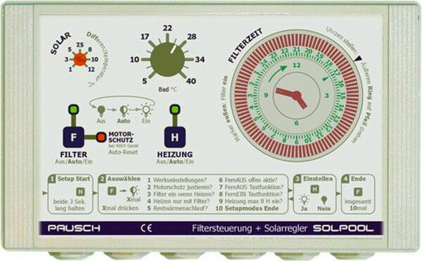 Solpool Filtersteuerung 230 V mit Differenztempe-