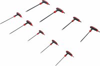 BGS DIY Schraubendreher-Satz mit T-Griff und seitlicher Klinge | T-Profil (für Torx) mit Bohrung | T10 - T50 | 9-tlg.