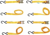BGS DIY Knarren-Spannband-Satz | mit schweren Haken | 5 m x 25 mm | 4-tlg.