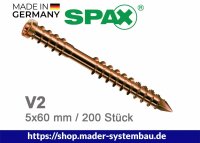 5x60 mm SPAX Terrassenschrauben A2, antik, HKB, 200...
