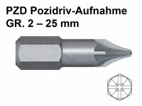 Bit - PZD Pozidriv-Aufnahme GR. 2 - 25 mm