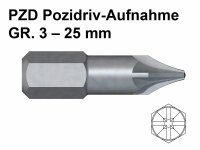 Bit - PZD Pozidriv-Aufnahme GR. 3 - 25 mm