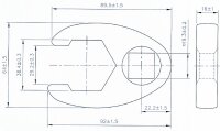 BGS Hahnenfußschlüssel | Antrieb Innenvierkant 20 mm (3/4") | SW 38 mm