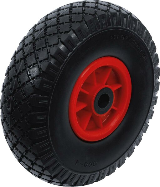 BGS Rad für Sackkarren / Bollerwagen | PU, rot / schwarz | 260 mm