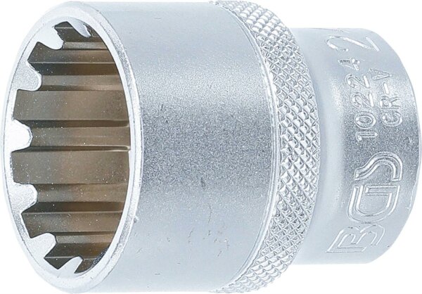 BGS Steckschlüssel-Einsatz Gear Lock | Antrieb Innenvierkant 12,5 mm (1/2") | SW 24 mm