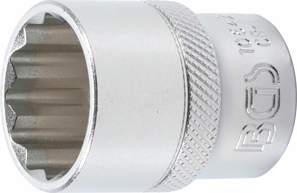 BGS Steckschlüssel-Einsatz Zwölfkant | Antrieb Innenvierkant 12,5 mm (1/2") | SW 22 mm