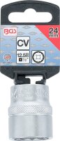 BGS Steckschlüssel-Einsatz Zwölfkant | Antrieb Innenvierkant 12,5 mm (1/2") | SW 24 mm