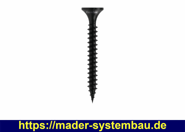 Schnellbauschraube mit Feingewinde; schwarz phosphatiert; PH2 3,9 x 25 mm VPE (Stk): 1000