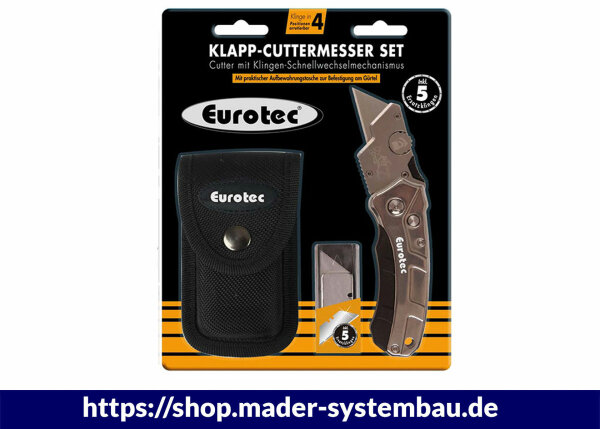 Klapp-Cuttermesser Set inkl. 5 Ersatzklingen und Gürteltasche VPE (Stk): 6