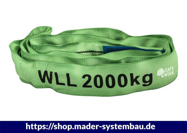Rundschlinge       L: 2 m, U: 4 m, B: 55mm, Tragfähigkeit 2.000 kg VPE (Stk): 1