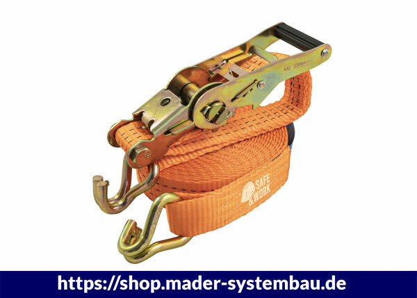 Zurrgurt mit Ratsche und Spitzhaken 8 m x 50 mm VPE (Stk): 1