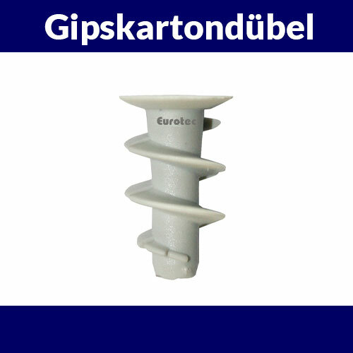 Gipskartondübel; inkl. Setzwerkzeug für Schrauben mit Ø3,5 – 5,0 mm VPE (Stk): 100